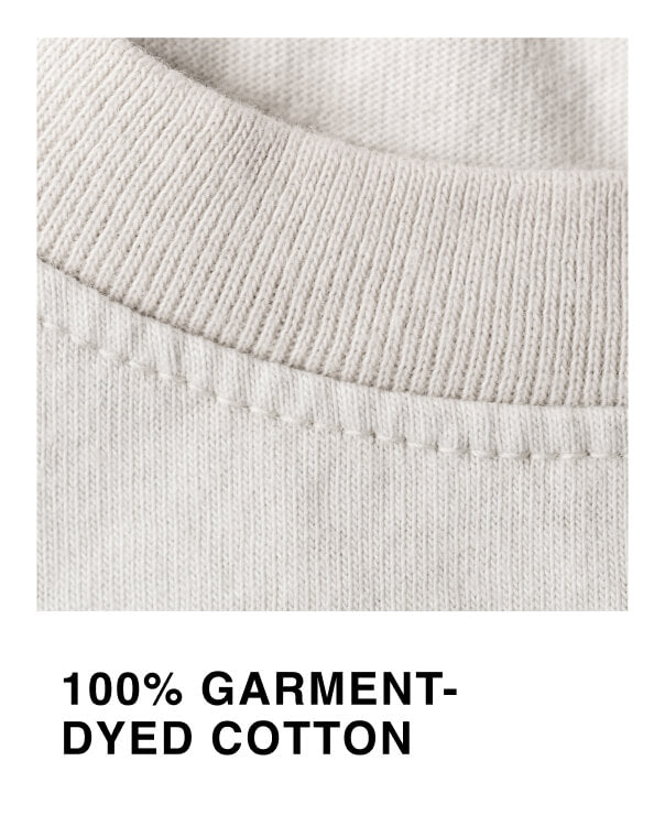 Close up of the 100% Garment Dyed Cotton used in the Man Premium T-shirt
