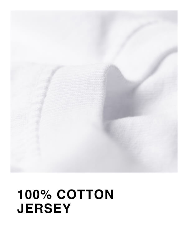 Close up of the 100% Cotton Jersey used for the Mens Drop Shoulder Tee