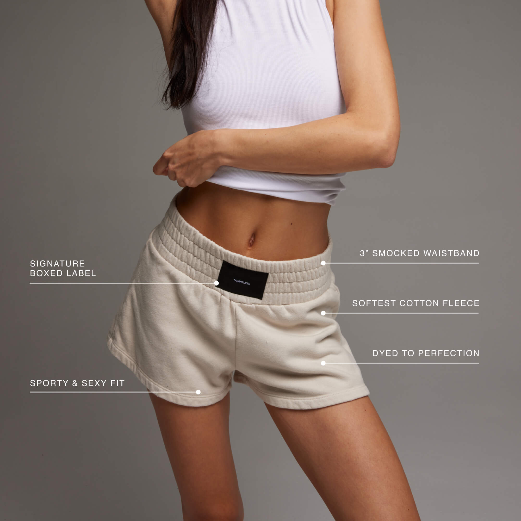 Model wearing the Boxing Shorts, showing the sport and sexy fit, 3